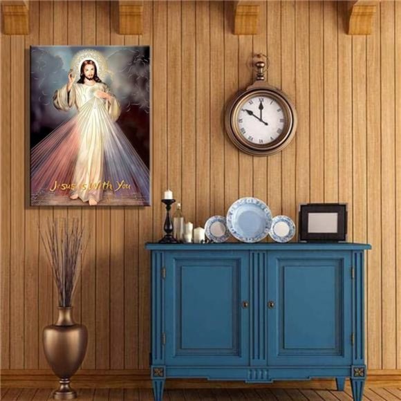 Framed Jesus Mercy wall art Canvas Decor Divine Catholic12x16(30x40cm) inch - Picture 7 of 7